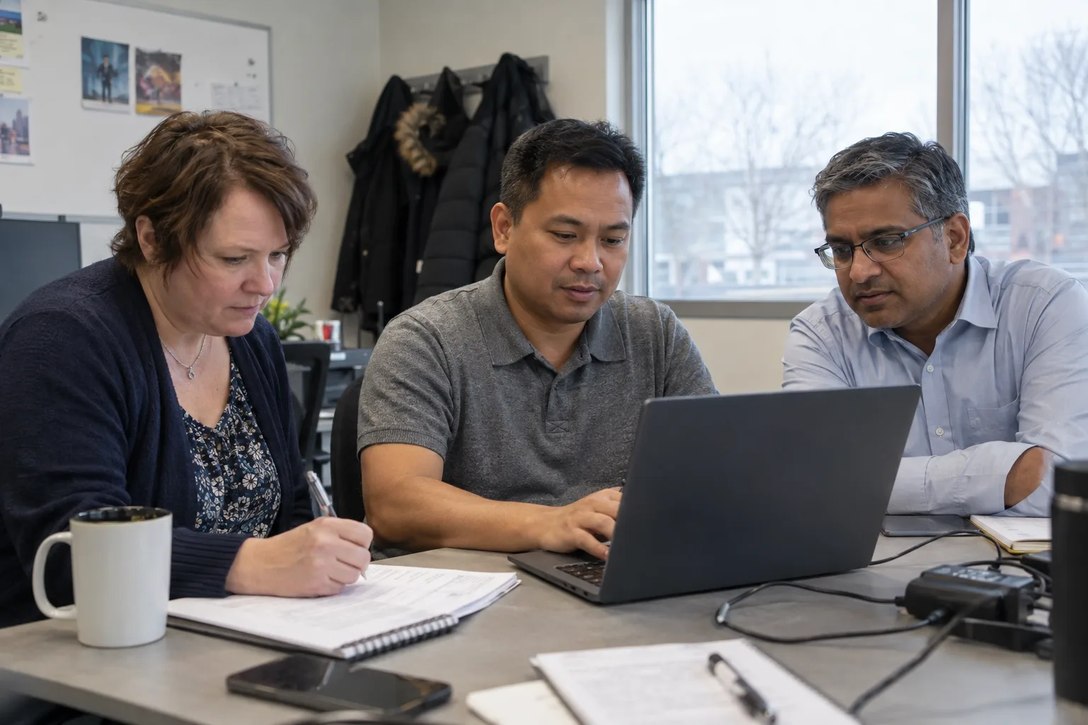 Colleagues discussing tech management